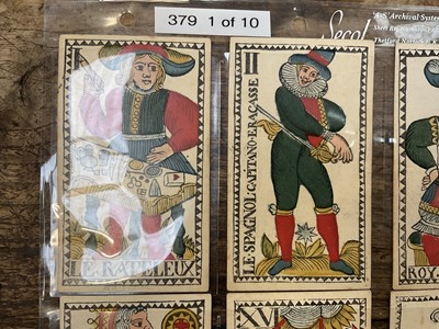 Lot 926 - Rare early set of 78 Belgian Tarot cards, circa 1750