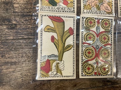 Lot 926 - Rare early set of 78 Belgian Tarot cards, circa 1750