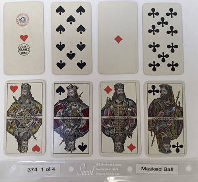 Lot 924 - Rare Masked Ball tarot set of 54 Viennese cards by Joseph Glanz