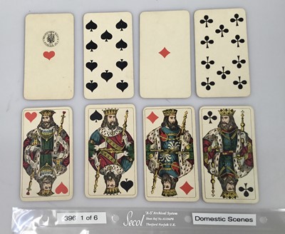 Lot 930 - Full 54 card deck of 'Domestic scenes' taroc cards, circa 1890