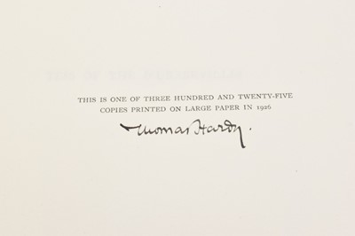 Lot 946 - Thomas Hardy - Tess of the D'Urbervilles'. One of 325 signed copies