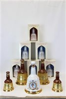 Lot 2168 - Six Wade Bells whisky decanters, boxed and...