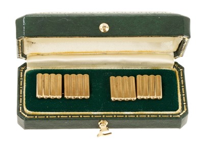 Lot 622 - Pair of 1960s Cartier 9ct gold cufflinks