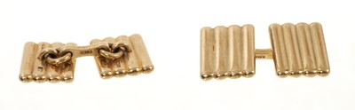 Lot 622 - Pair of 1960s Cartier 9ct gold cufflinks