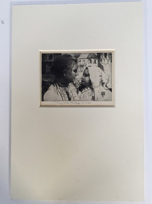 Lot 207 - William Lee Hankey (1869-1952) etching, mother and child, signed and with blind stamp, plate 10 x 15cm, mounted, together with two further etchings by the same hand. (3)