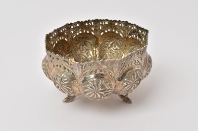 Lot 437 - Indian silver bowl with embossed decoration
