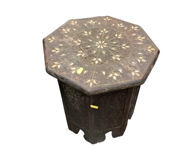 Lot 1256 - Eastern occasional table with octagonal top and inlaid mother of pearl decoration
