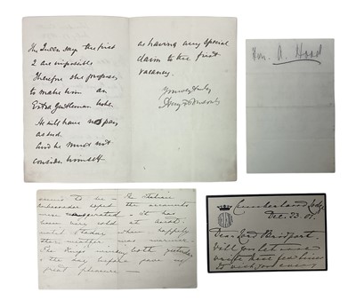 Lot 39 - Sir Alexander Nelson Hood, 5th Duke of Brontë, KCVO, OCI (1854-1938) - fascinating group of correspondence