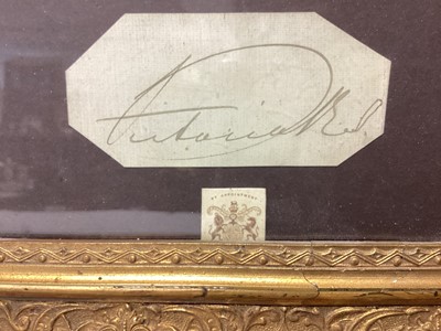 Lot 40 - H.M. Queen Victoria signature and portrait photograph of the Queen in frame