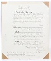 Lot 3 - HM Queen Elizabeth II - signed warrant...