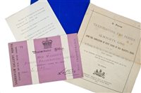 Lot 19 - HM Queen Victoria - a ticket to the Golden...