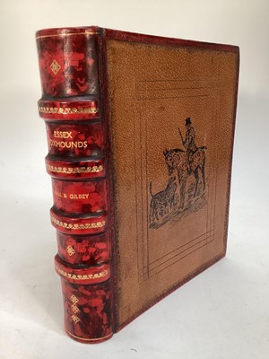 Lot 1140 - The Essex Foxhounds, 1896, Richard Francis Ball & Tresham Gilbey, smartly re-bound in full leather with a hunting scene decorating the cover