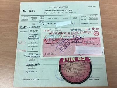 Lot 3 - 1952 Mercedes - Benz 220 Type A Cabriolet, reg. no. FCF 902D