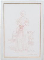Lot 48 - Richard Stone (born 1951), Conté crayon - full...