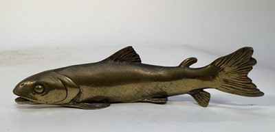 Lot 1187 - Bronze model of a trout, 17cm long, stamped GESCHUTZT
