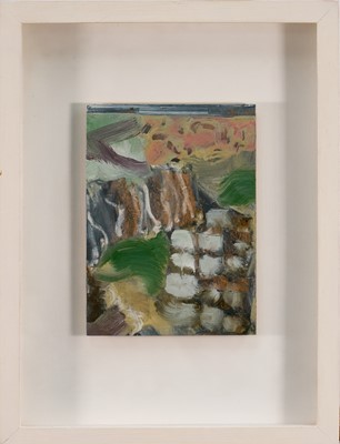 Lot 1361 - *Brendan Stuart Burns (b. 1963) oil on board - Westdale Front, 1996, 21cm x 17cm, in glazed frame
