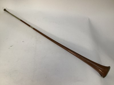 Lot 1136 - Victorian copper and nickel coaching horn by Henry Potter, Charing Cross, 115.5cm long