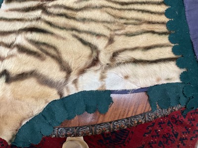 Lot 1180 - Good early 20th century Tiger skin rug attributed to Van Ingen, full head mount, on backing, nose to tail 240cm, paw to paw 150cm