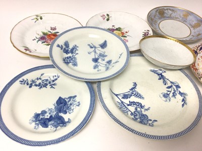 Lot 390 - Collection of 19th century Wedgwood, including two bone china London shape milk jugs, a pearlware ecuelle, cover and trembleuse stand, various plates, to teapot stands, two-handled basket, cream...
