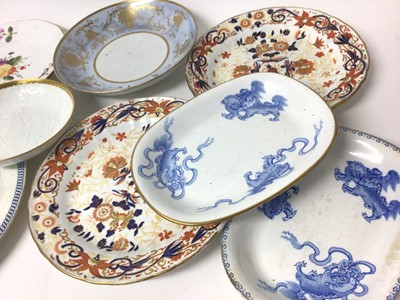 Lot 390 - Collection of 19th century Wedgwood, including two bone china London shape milk jugs, a pearlware ecuelle, cover and trembleuse stand, various plates, to teapot stands, two-handled basket, cream...