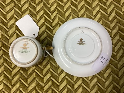 Lot 143 - H.M. King Edward VII, scarce Spode Copeland China coffee can and saucer made for the Royal Yacht Victoria & Albert with painted crowned crowned ERVII cyphers within garters and fouled anchor...