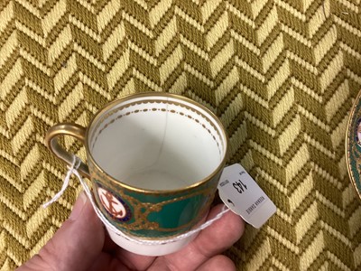 Lot 143 - H.M. King Edward VII, scarce Spode Copeland China coffee can and saucer made for the Royal Yacht Victoria & Albert with painted crowned crowned ERVII cyphers within garters and fouled anchor...