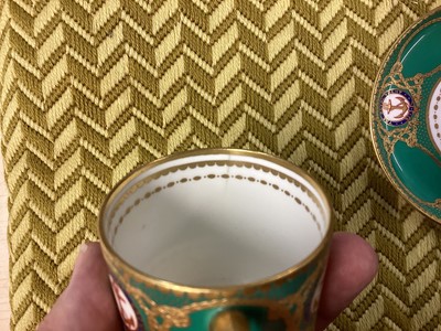 Lot 143 - H.M. King Edward VII, scarce Spode Copeland China coffee can and saucer made for the Royal Yacht Victoria & Albert with painted crowned crowned ERVII cyphers within garters and fouled anchor...