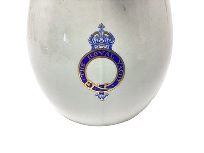 Lot 148 - Scarce King Edward VII, Spode Copeland China water jug made for the Royal Yacht Victoria & Albert with crowned garter inscribed 'Royal Yacht', blue and gilt scroll decoration with scroll ha...