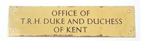 Lot 92 - TRH The Duke and Duchess of Kent - brass door...