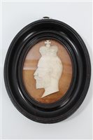 Lot 95 - Edwardian carved ivory profile bust of King...