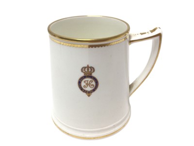 Lot 172 - H.I.H. Prince Henry of Prussia, very rare Mintons beer tankard made for the younger brother of Kaiser Wilhelm II as part of a service when he commanded the German Imperial Cruiser S.M.S.Irene in...