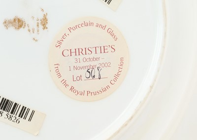 Lot 174 - H.I.M. Kaiser Wilhelm II, rare Mintons porcelain plate made for the Imperial Racing Yacht 'Meteor' finely painted with central star badge of the Imperial Order of the Black Eagle and Imperial Kie...