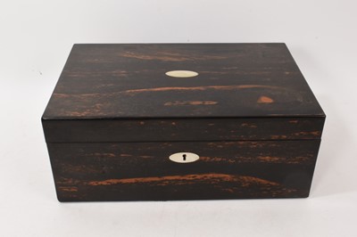Lot 295 - Early Victorian coromandel writing box with fitted interior