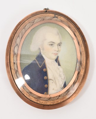 Lot 1159 - English School, late 18th century portrait miniature on ivory