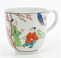 Lot 144 - 18th century Worcester coffee cup with notched...