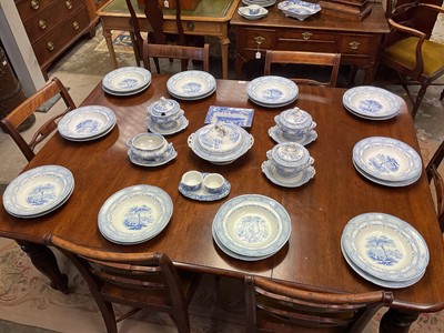 Lot 218 - Victorian Ridgway blue and white ‘Humphrey’s Clock’ pattern dinner service
