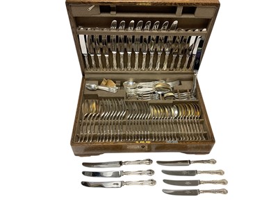 Lot 328 - Mappin & Webb silver plated canteen of cutlery