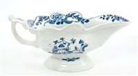 Lot 149 - 18th century Worcester high-footed oval sauce...
