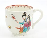 Lot 153 - 18th century Worcester large coffee cup, the...