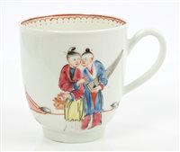 Lot 154 - 18th century Worcester coffee cup with notched...