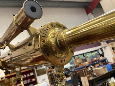 Lot 2424 - Fine Victorian brass telescope by Watson on tripod stand