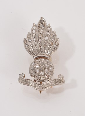 Lot 688 - Regimental diamond brooch