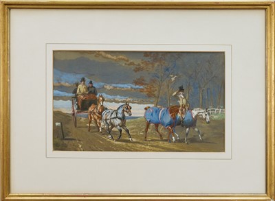 Lot 1223 - Alfred Frank de Prades (1825-1895) set of four watercolour and bodycolour hunting scenes