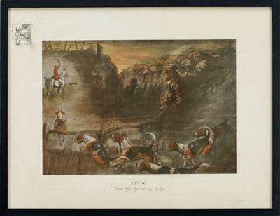 Lot 1226 - *Snaffles, Charles Johnson Payne (1884-1967) signed print - "That far, far-away Echo", with snaffle blindstamp, 37cm x 48cm, in glazed frame