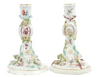 Lot 161 - Pair 18th century Chelsea scroll moulded...