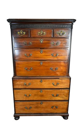 Lot 1621 - Good quality George III mahogany chest on chest