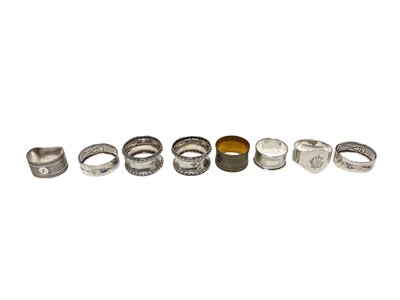 Lot 418 - Pair Art Nouveai napkin rings and others