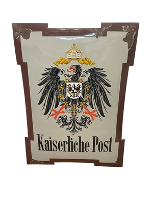 Lot 115 - Imperial German ‘Kaiserliche Post’ enamel post office sign