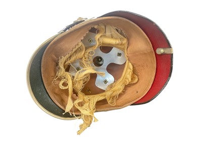 Lot 822 - Scarce Imperial German Hesse Lieb-Garde Infantry Regiment NCO’s pickelhaube with full dress yak hair plume.