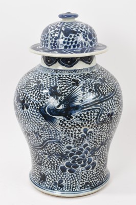 Lot 103 - 19th century Chinese porcelain vase and cover and ginger jar (2)
